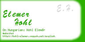 elemer hohl business card